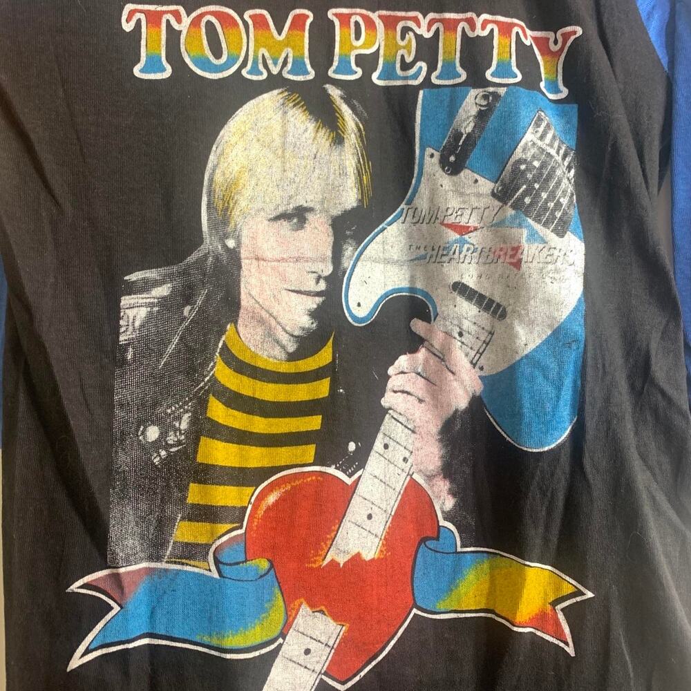 1983 TOM PETTY & THE HEARTBREAKERS double sided raglan 3/4 sleeve tee shirt L
